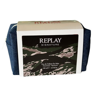 Giftset Replay Signature Man Edt 100ml + Pochette