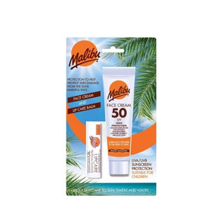 Malibu Face Sun Lotion 50 40ml and Lip Balm - Vivid Glow