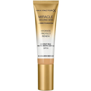 Max Factor Miracle Second Skin Foundation 06 Golden Medium - Vivid Glow