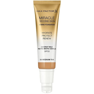 Max Factor Miracle Second Skin Foundation 08 Medium Tan - Vivid Glow