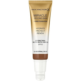 Max Factor Miracle Second Skin Foundation 12 Neutral Deep - Vivid Glow