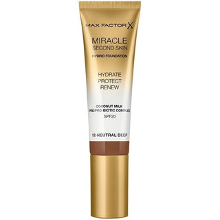 Max Factor Miracle Second Skin Foundation 12 Neutral Deep - Vivid Glow