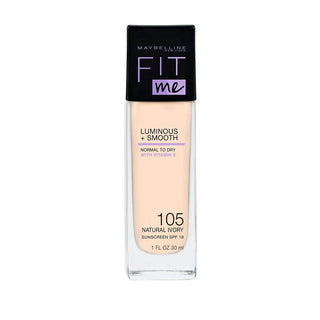 Maybelline Fit Me Luminous + Smooth Foundation - 105 Natural Ivory - Vivid Glow