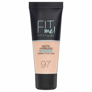 Maybelline Fit Me Matte + Poreless Foundation - 097 Natural Porcelain - Vivid Glow