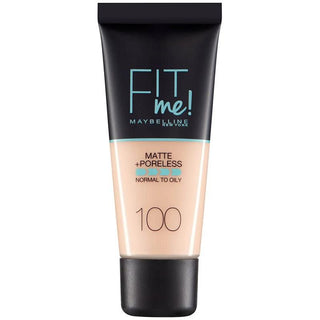 Maybelline Fit Me Matte + Poreless Foundation - 100 Warm Ivory - Vivid Glow